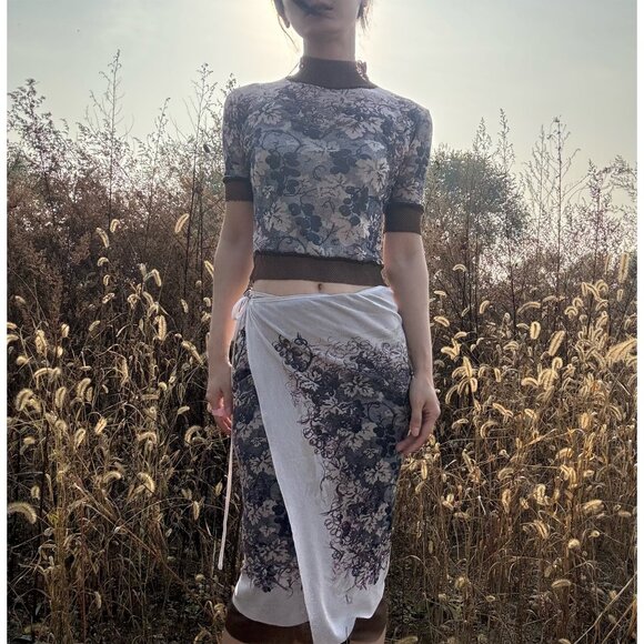 Jean Paul Gaultier grape vintage top skirt 2 piece mesh dress set. - Picture 9 of 13